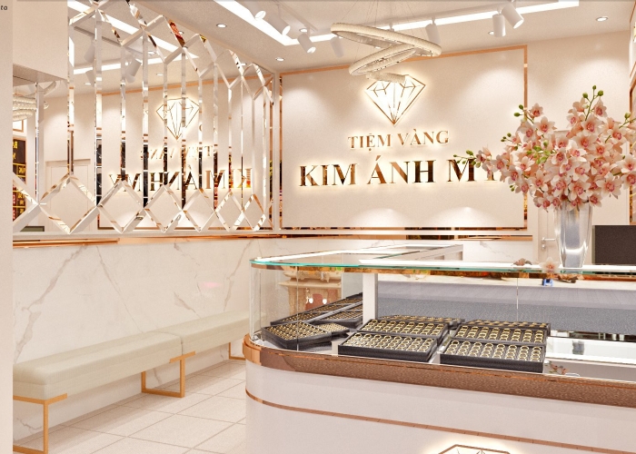 Thiết kế tiệm vàng Kim Ánh My